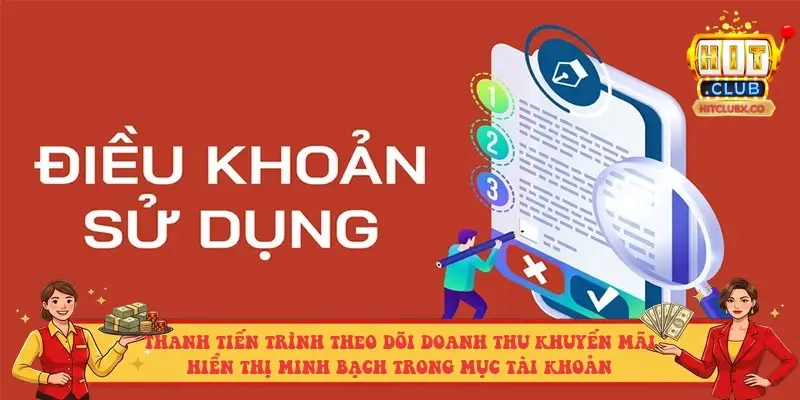 Thanh tiến trình theo dõi doanh thu khuyến mãi hiển thị minh bạch trong mục tài khoản