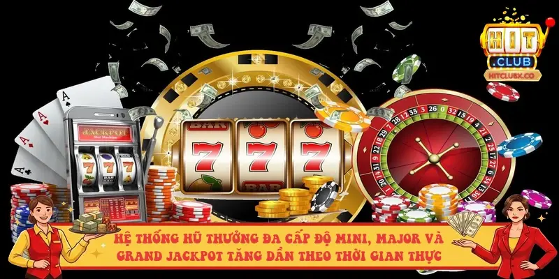 Hệ thống hũ thưởng đa cấp độ Mini, Major và Grand Jackpot tăng dần theo thời gian thực Hệ thống hũ thưởng đa cấp độ Mini, Major và Grand Jackpot tăng dần theo thời gian thực